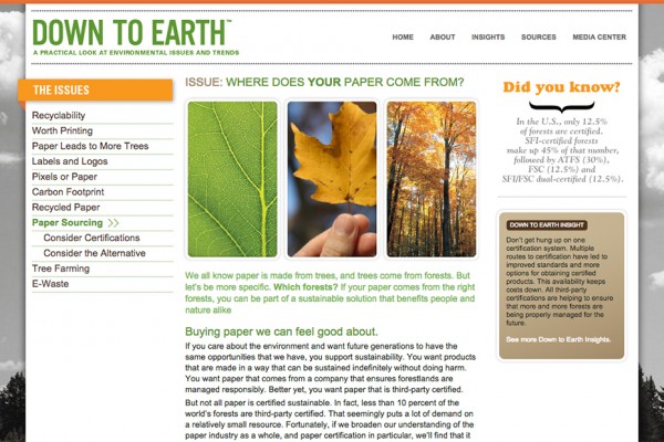 Down to Earth website